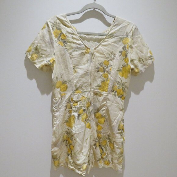 SAMANTHA PLEET Park Romper Citrus Print Silk Coquette Quirky Abstract Ethereal - Picture 10 of 16